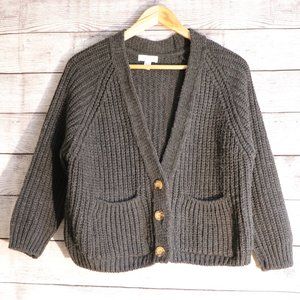Topshop Size 4-6 Black Button Up Cardigan Sweater